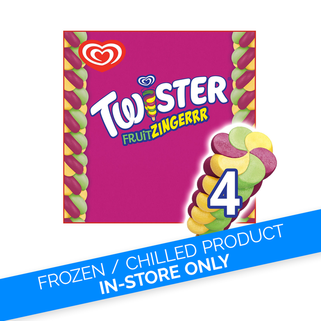 Walls Wall's Twister Ice Lolly Fruit Zingerrr 4pk