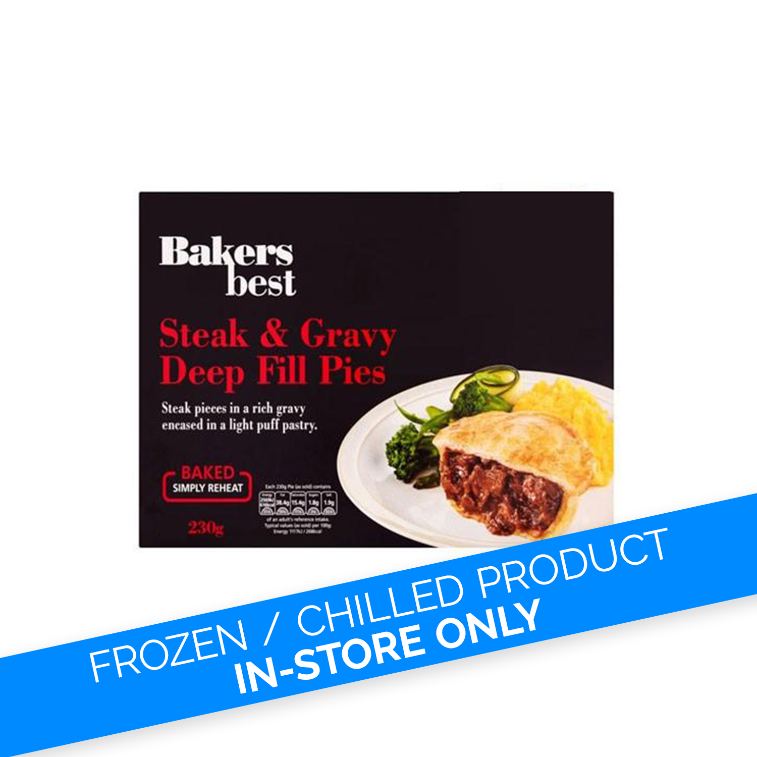 Bakers Best Steak & Gravy Pie 230g Kellys Expat Shopping