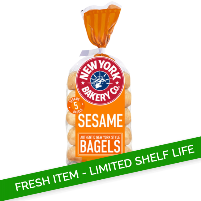 New York Bakery Sesame Bagels 5 Pack
