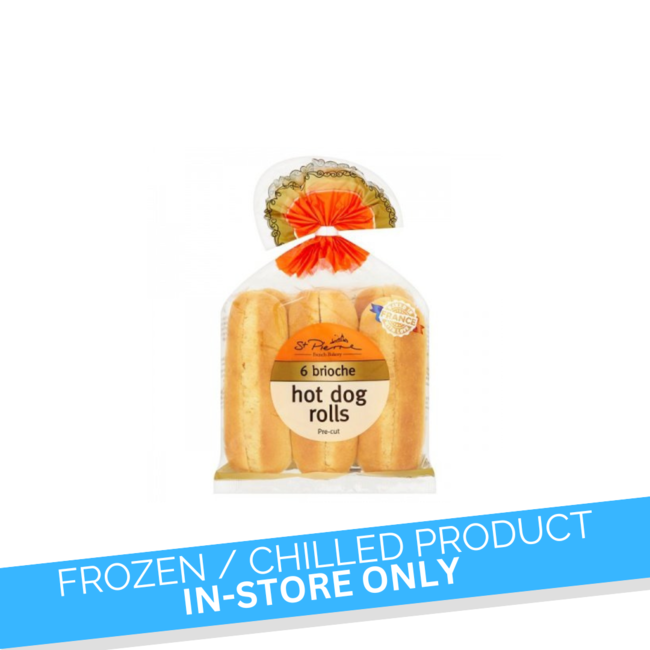 St Pierre Brioche Hot Dog Rolls  4pk