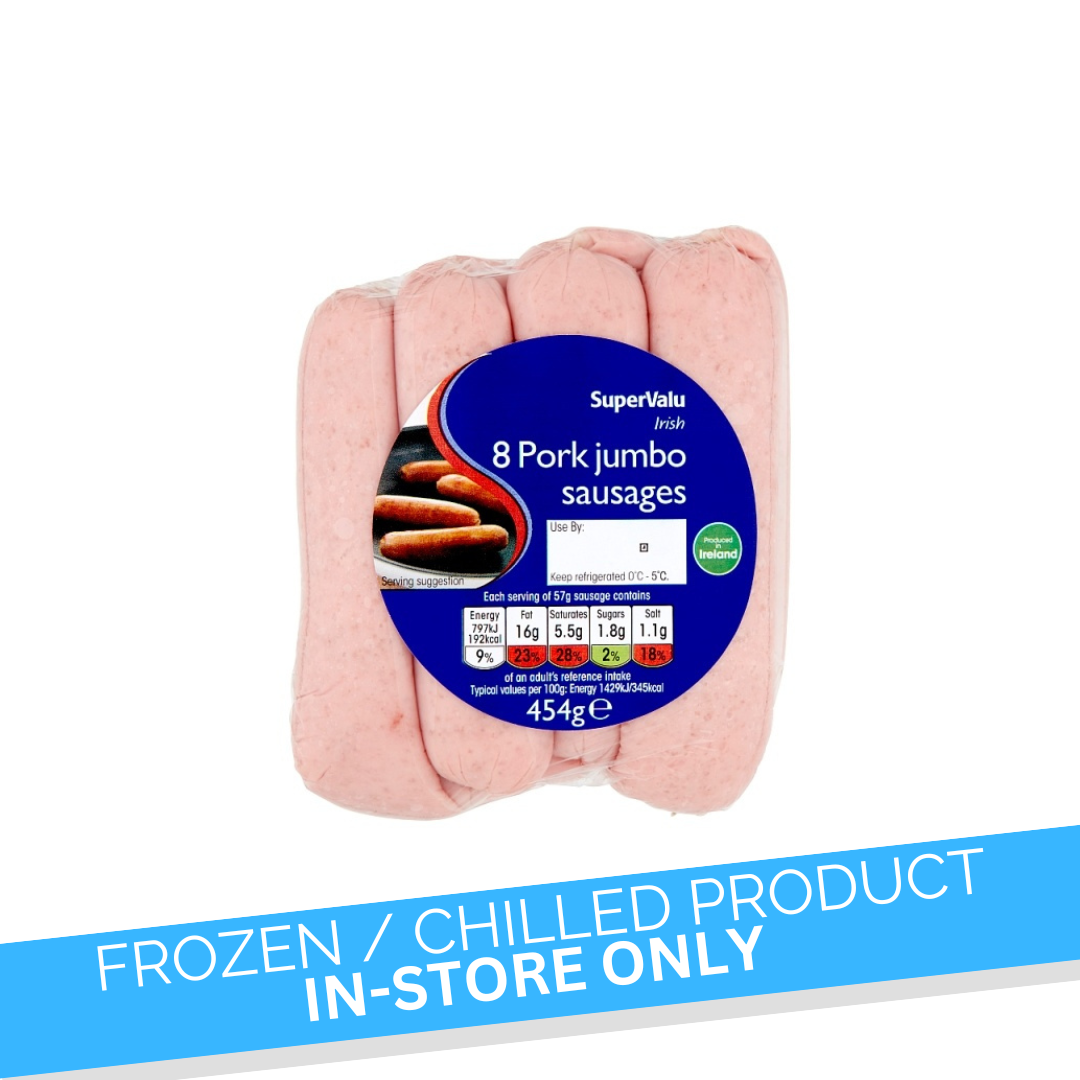 Pork Jumbo Sausages 8 pk 454g Kellys Expat Shopping