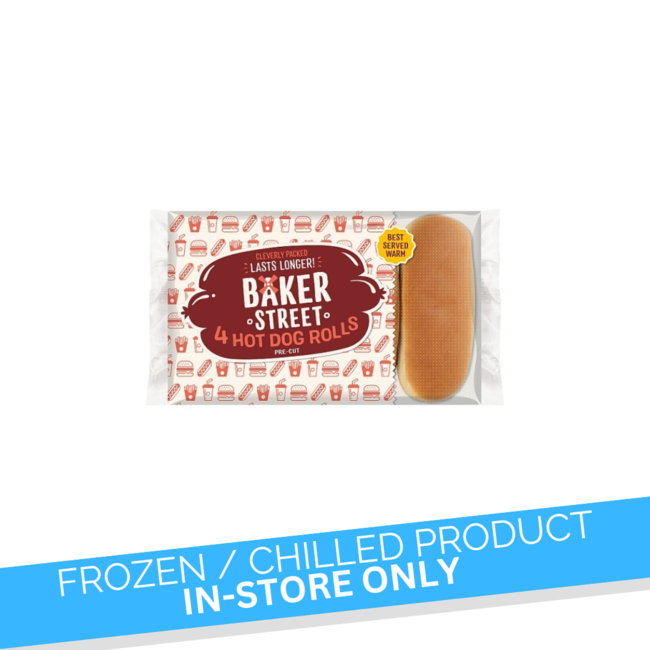 Baker Street Hot Dog Rolls 4pk 250g