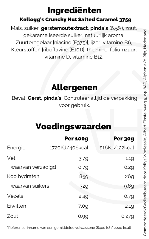 Kelloggs Crunchy Nut Salted Caramel 375g Kellys Expat Shopping