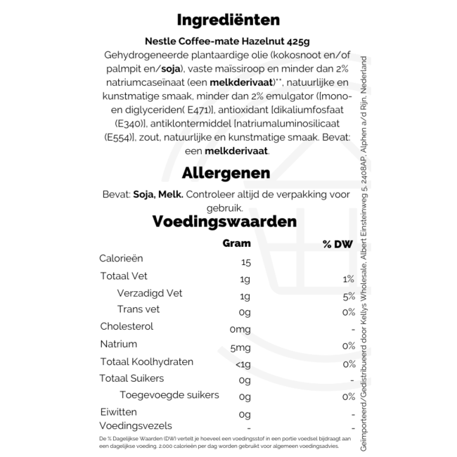 Nestle Coffee-mate Hazelnut 425g