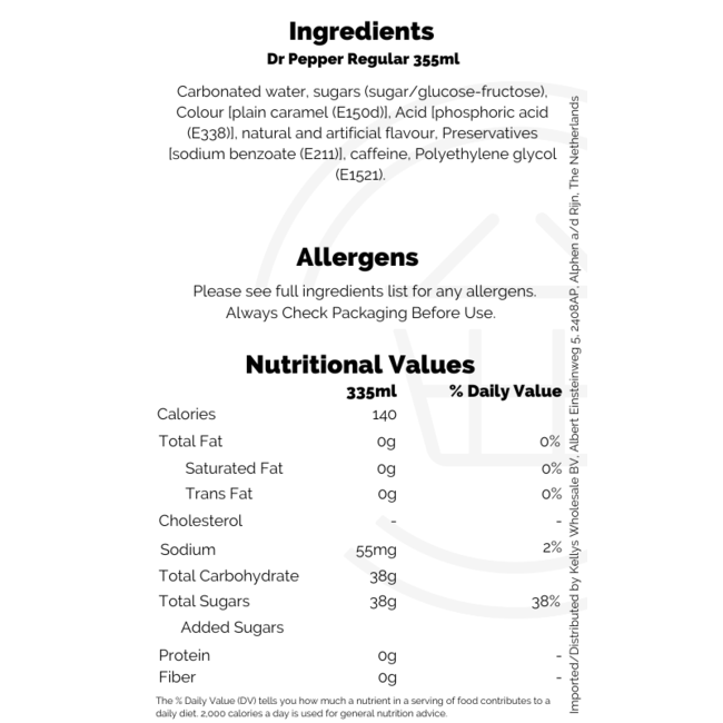 Dr Pepper  Regular 355ml