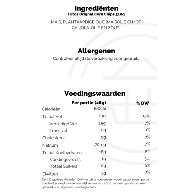 Fritos Original Corn Chips 310gr