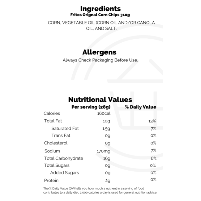 Fritos Original Corn Chips 310gr
