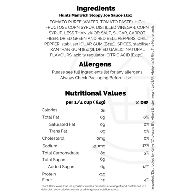 Hunts Manwich Manwich Sloppy Joe Sauce 425g