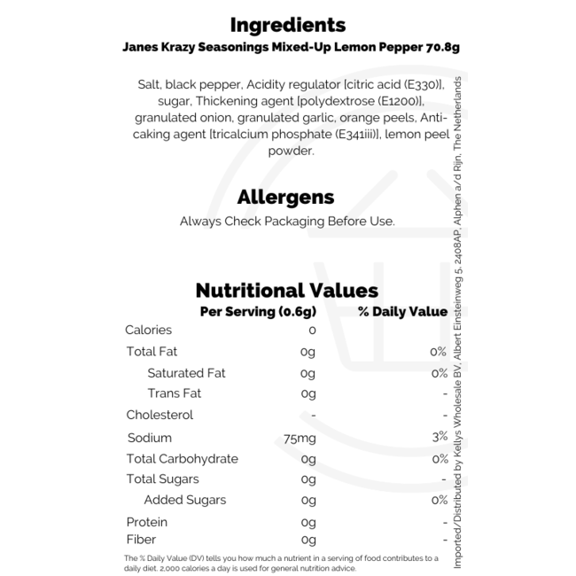 Janes Krazy Seasonings Mixed-Up Lemon Pepper 70.8g