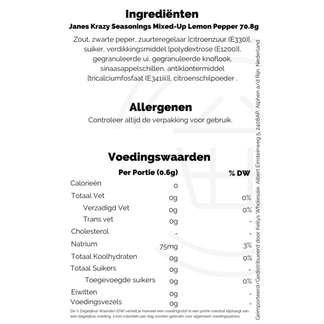 Janes Krazy Seasonings Mixed-Up Lemon Pepper 70.8g