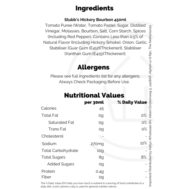 Stubb's Hickory Bourbon 450ml