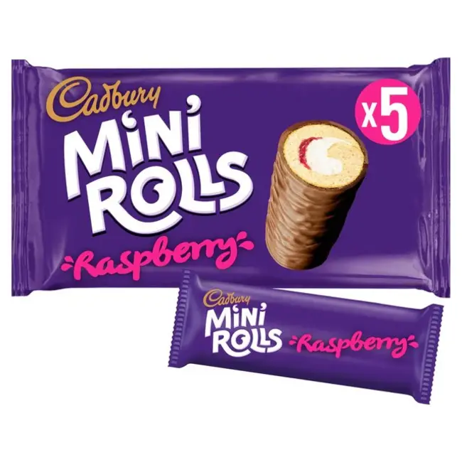 Cadbury Mini Rolls Milk  Raspberry 5 pack
