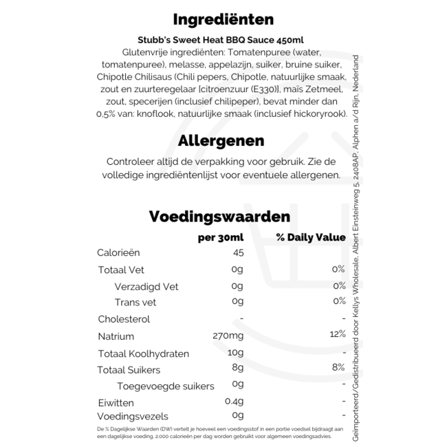 Stubb's Sweet Heat BBQ Sauce 450ml