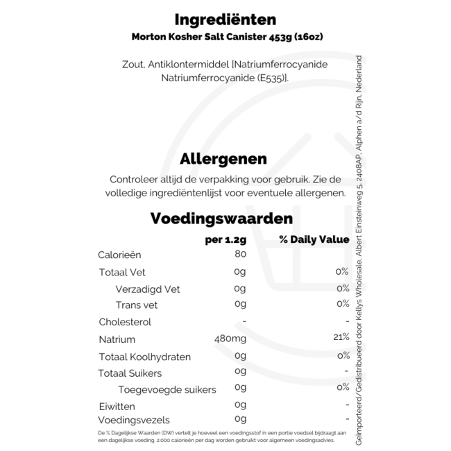 Morton Kosher Salt Canister 453g (16oz)