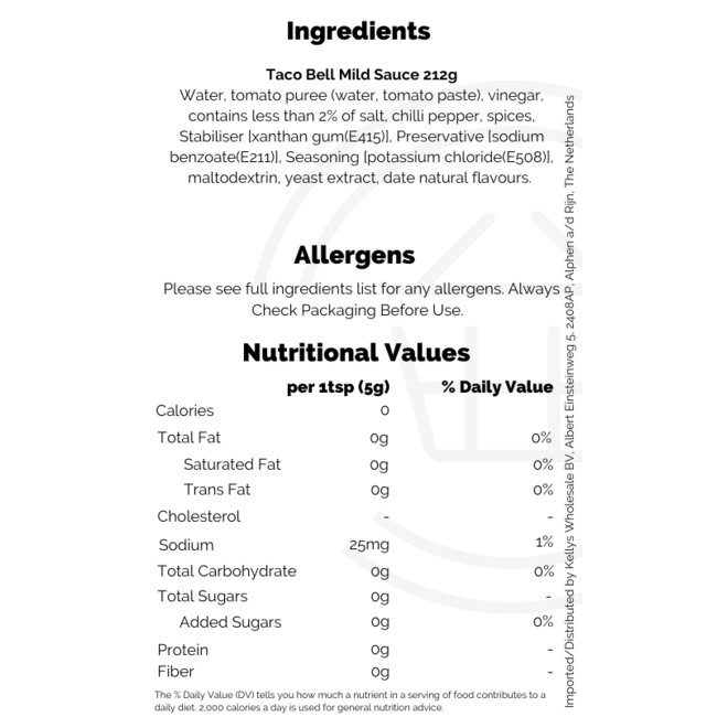 Taco Bell Mild Sauce 212g