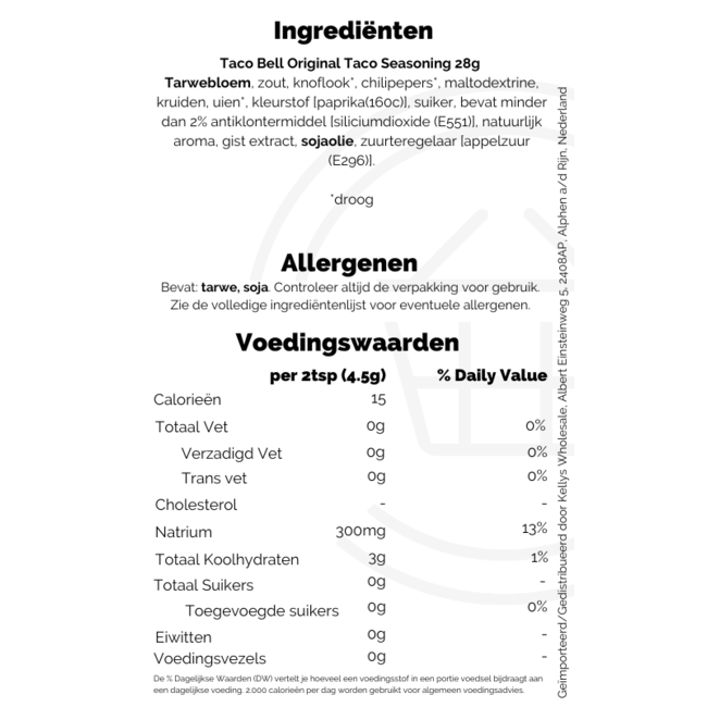 Taco Bell Original Taco Seasoning 28g