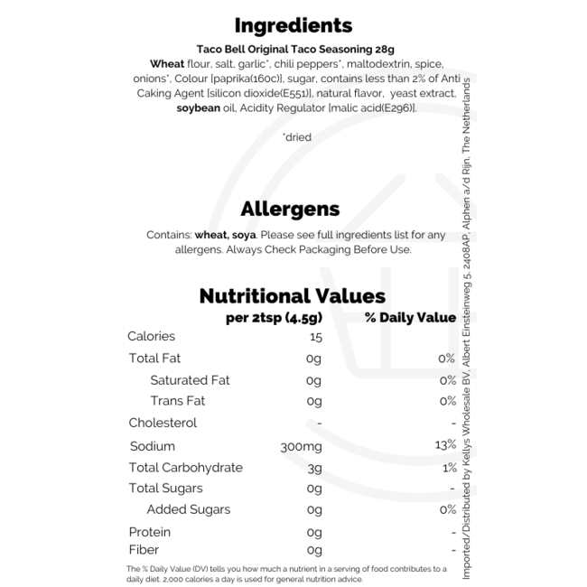 Taco Bell Original Taco Seasoning 28g