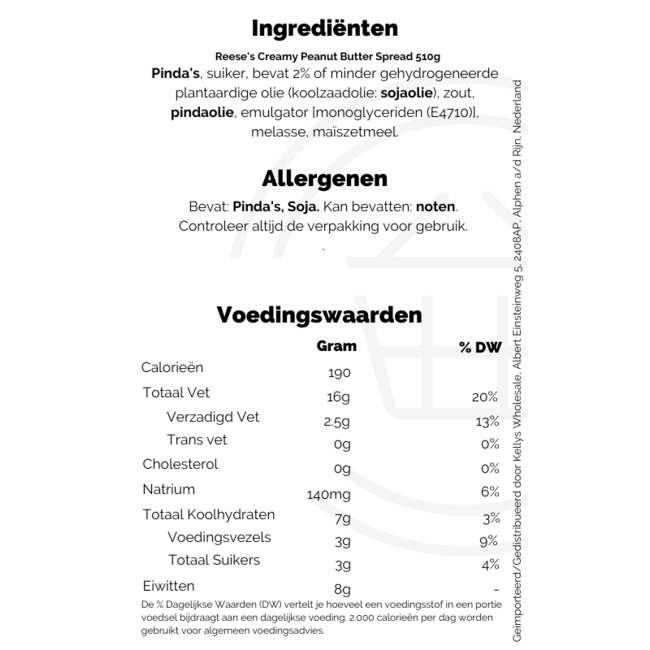 Reese's Creamy Peanut Butter Spread 510g |