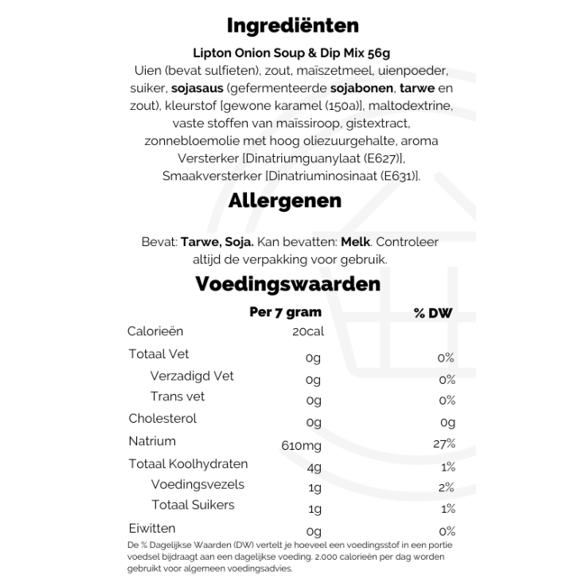 Lipton Onion Soup & Dip Mix 56.7g – Suppe