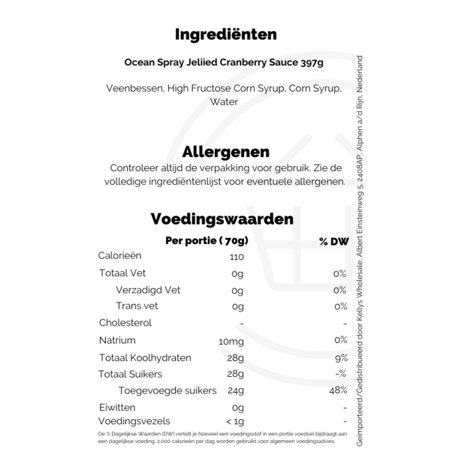 Ocean Spray Jellied Cranberry Sauce 397g