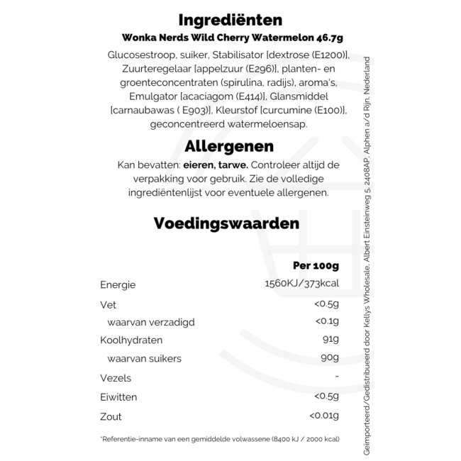 Wonka Nerds Wild Cherry Watermelon 46.7g