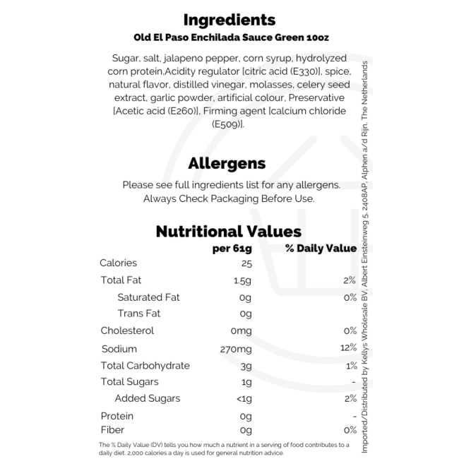 Old El Paso Green Enchilada Sauce 283g (10oz)