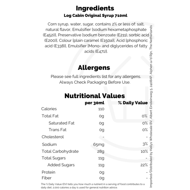 Log Cabin Original Syrup 710ml