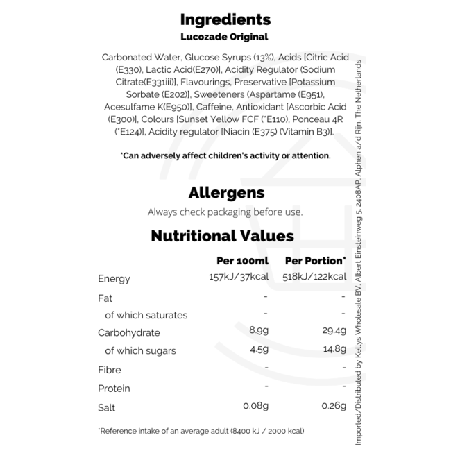 Lucozade Original MULTIPACK 24x330ml – Softdrink