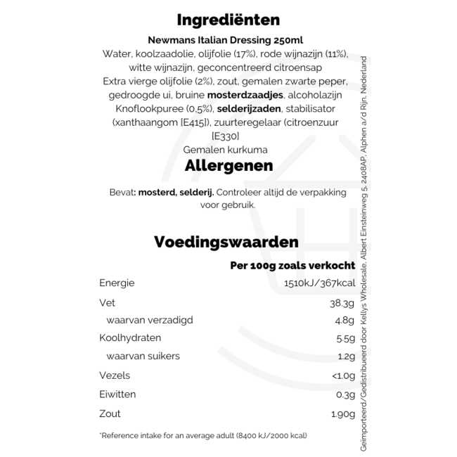 Newmans Italian Dressing 250ml