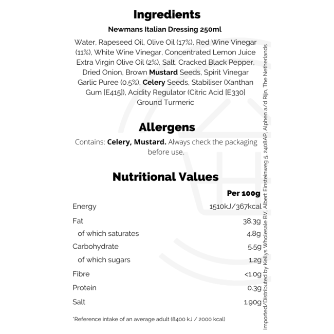 Newmans Italian Dressing 250ml