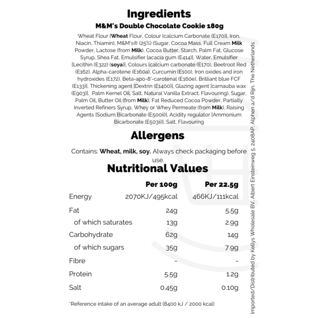 M&M's Double Chocolate Cookie 180g