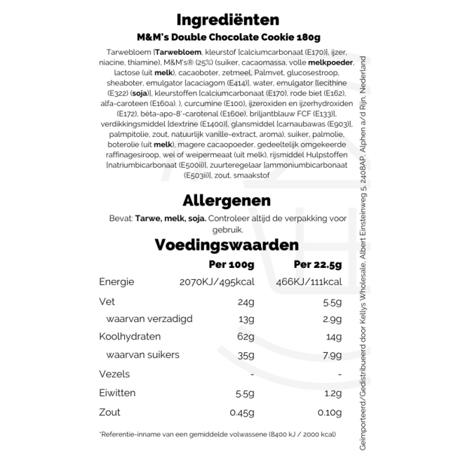 M&M's Double Chocolate Cookie 180g