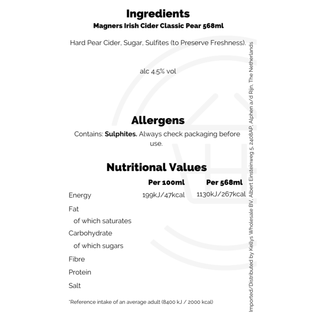 Magners Irish Cider Classic Pear 568ml