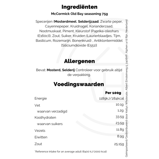 McCormick Old Bay seasoning 75g – Gewürzmischung