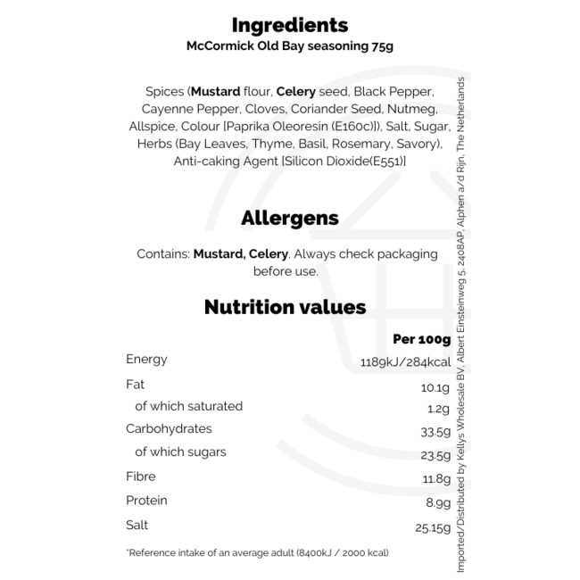 McCormick Old Bay seasoning 75g – Gewürzmischung