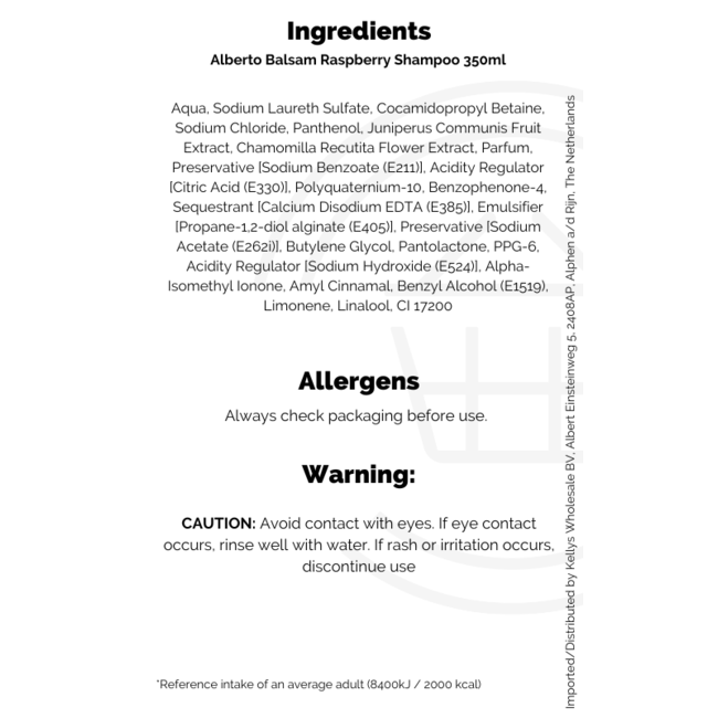 Alberto Balsam Raspberry Shampoo 350ml