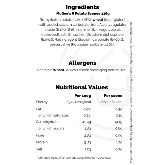McGee's 6 Potato Scones 336g – Tiefkühl-Backware