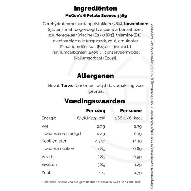 McGee's 6 Potato Scones 336g