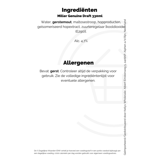 Miller Miller Genuine Draft 330ml