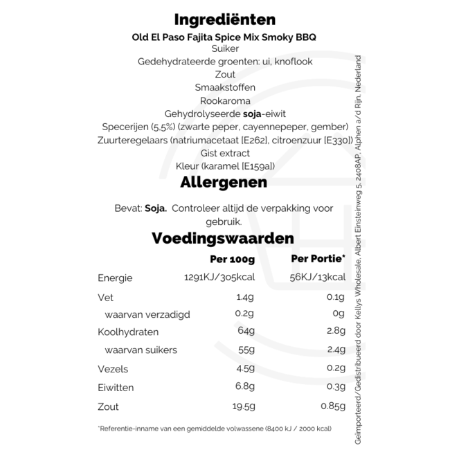 Old El Paso Fajita Spice Mix Smokey BBQ 35g