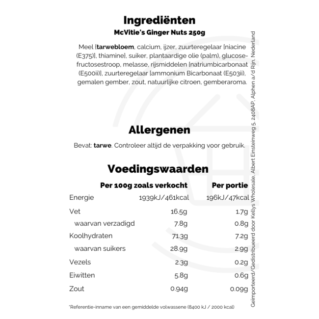 McVitie's Ginger Nuts 250g – Kekse