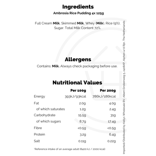 Ambrosia Rice Pudding 4pk