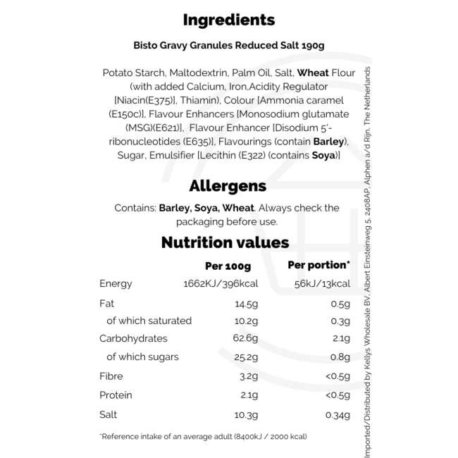 Bisto Gravy Granules Reduced Salt 190g