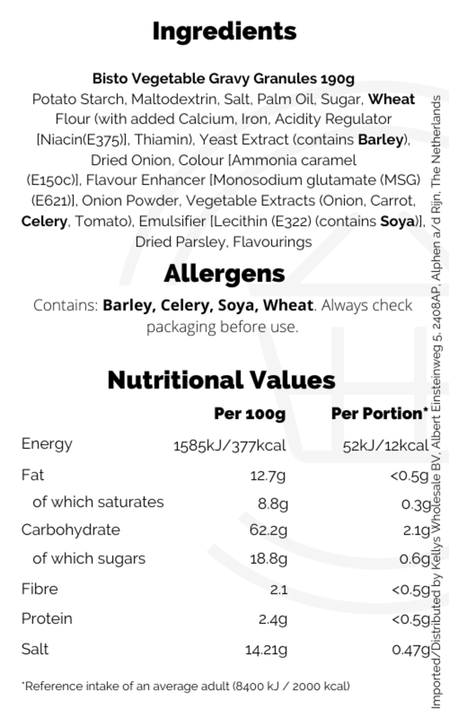 Bisto Vegetable Gravy Granules 170g makkelijke jus voor groente
