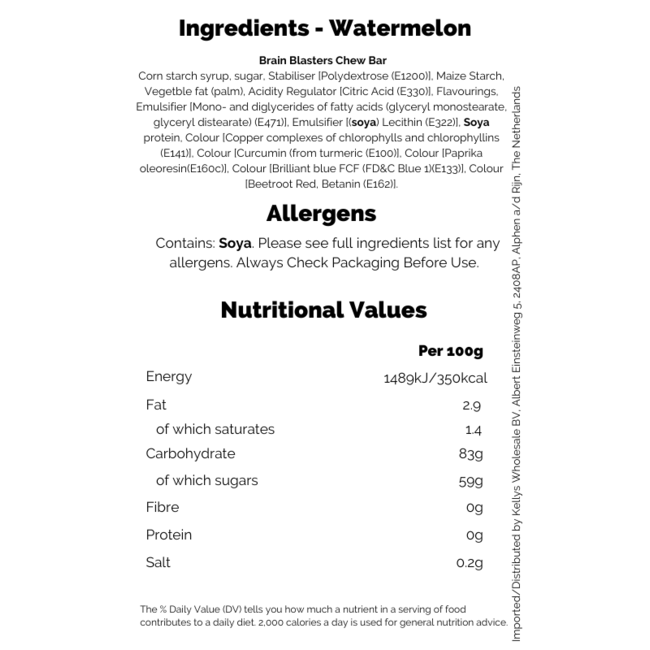 Brain Blasterz Bitz Chew Bar Assorted 20g