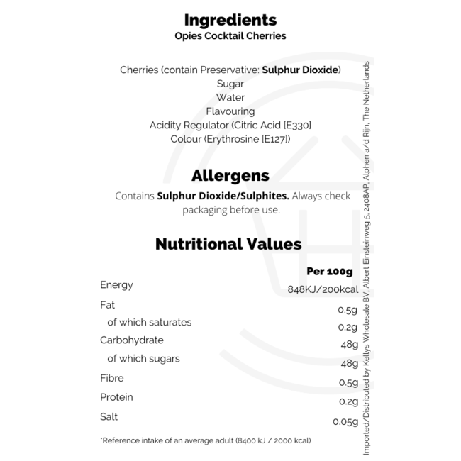 Opies Cocktail Cherries 225g