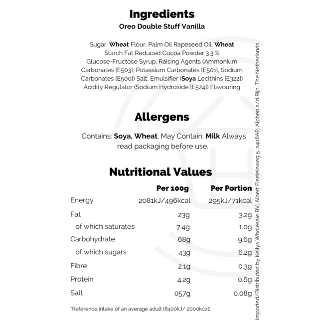 Oreo Double Stuff Vanilla 157g