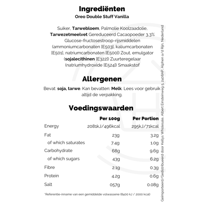 Oreo Double Stuff Vanilla 157g – Kekse
