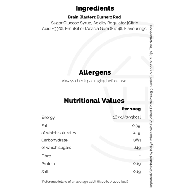 Brain Blasterz Brain Blasterz Brain Burnerz  Flamin' Hot Tub 48g