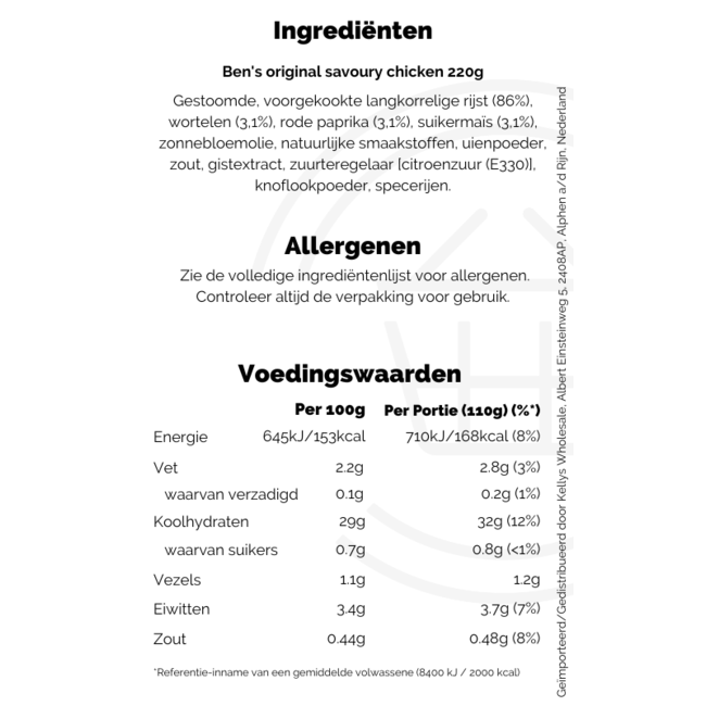 Ben's Original Savoury Chicken 220g